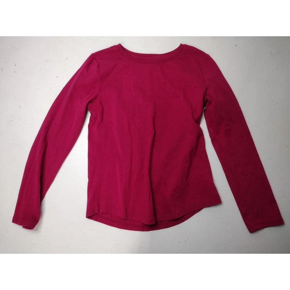 Wonder Nation Girls Long Sleeve Shirt Bundle Size S 6-6X Pink Blue Oatmeal 4pk